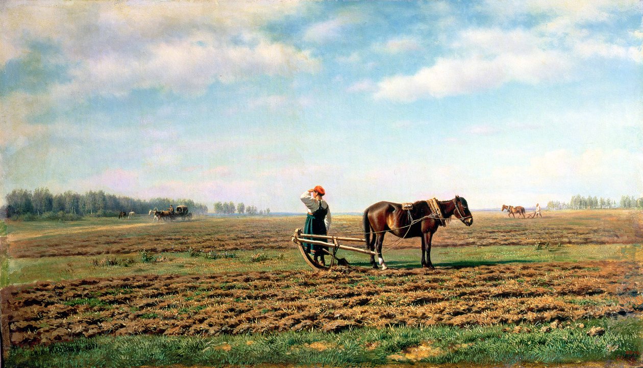 Szántás a mezőn, 1871 alkotó: Mikhail Konstantinovich Klodt