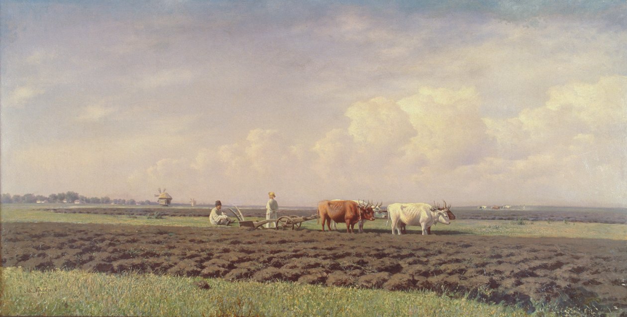 Szántóemberek Ukrajnában, 1879 alkotó: Mikhail Konstantinovitch Clodt von Jurgensburg