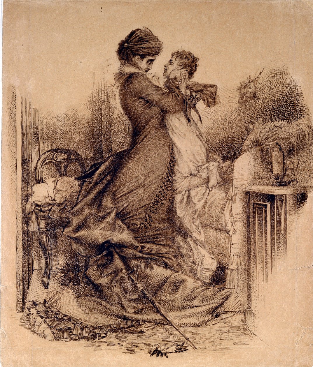 Anna Karenine avec son fils – Illusztráció Leon Tolsztoj "Anna Karenine"" című regényéhez alkotó: Mikhail Aleksandrovich Vrubel