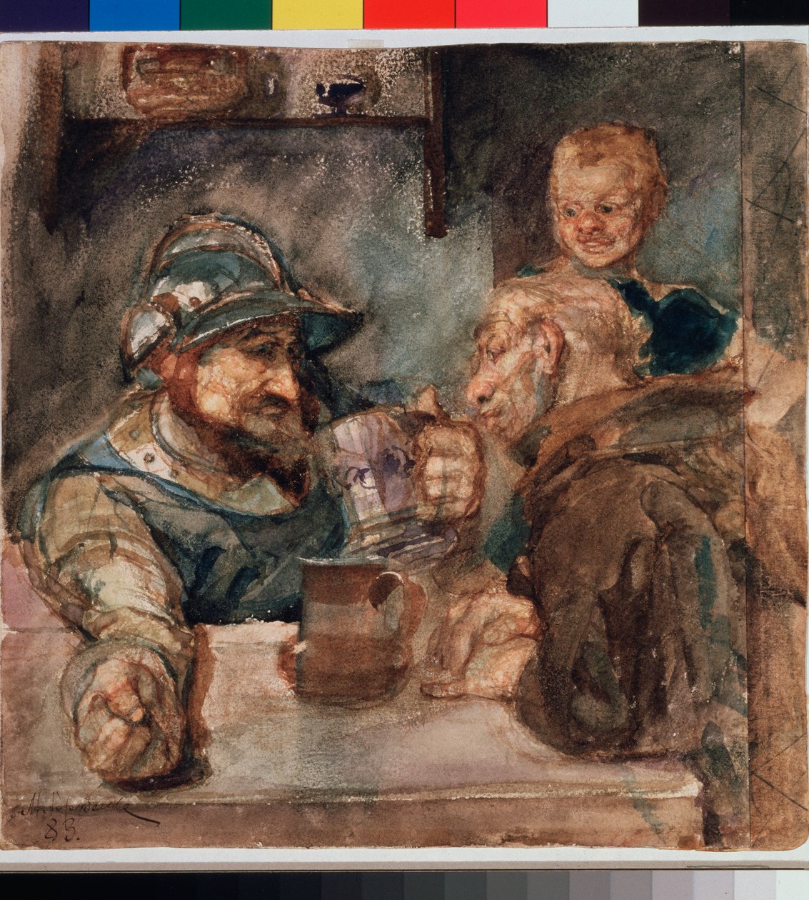 Egy korsó sör fölött (Above a Beer Tankard) – Mikhail Alekszandrovics Vrubel (Vrubel) (1856-1910) alkotása, olaj, vászon alkotó: Mikhail Aleksandrovich Vrubel