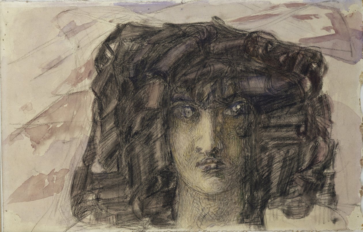 Démonok feje. Illusztráció Mihail Lermontov A démon című verséhez, 1890-1891 alkotó: Mikhail Aleksandrovich Vrubel