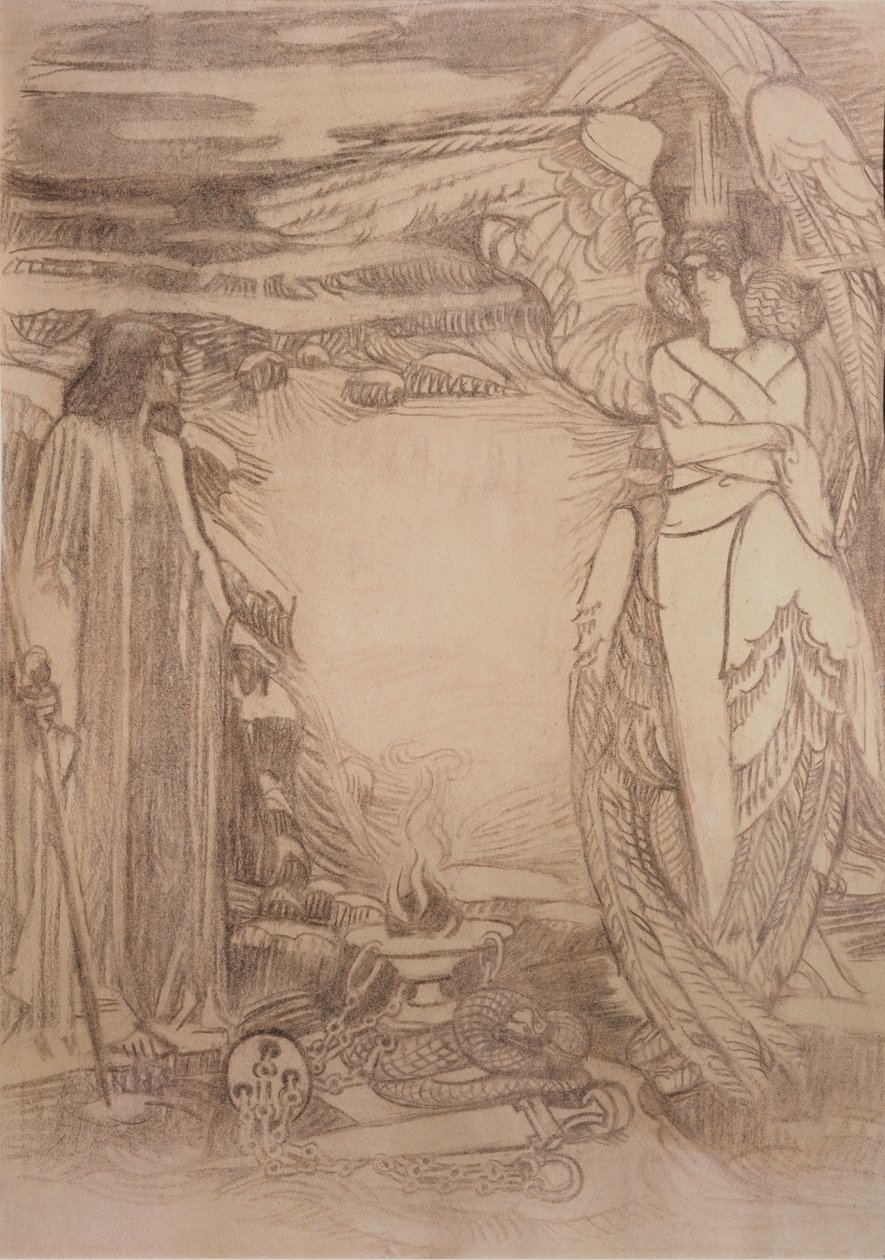 Illusztráció A. Puskin Próféta című verséhez, 1905 alkotó: Mikhail Aleksandrovich Vrubel