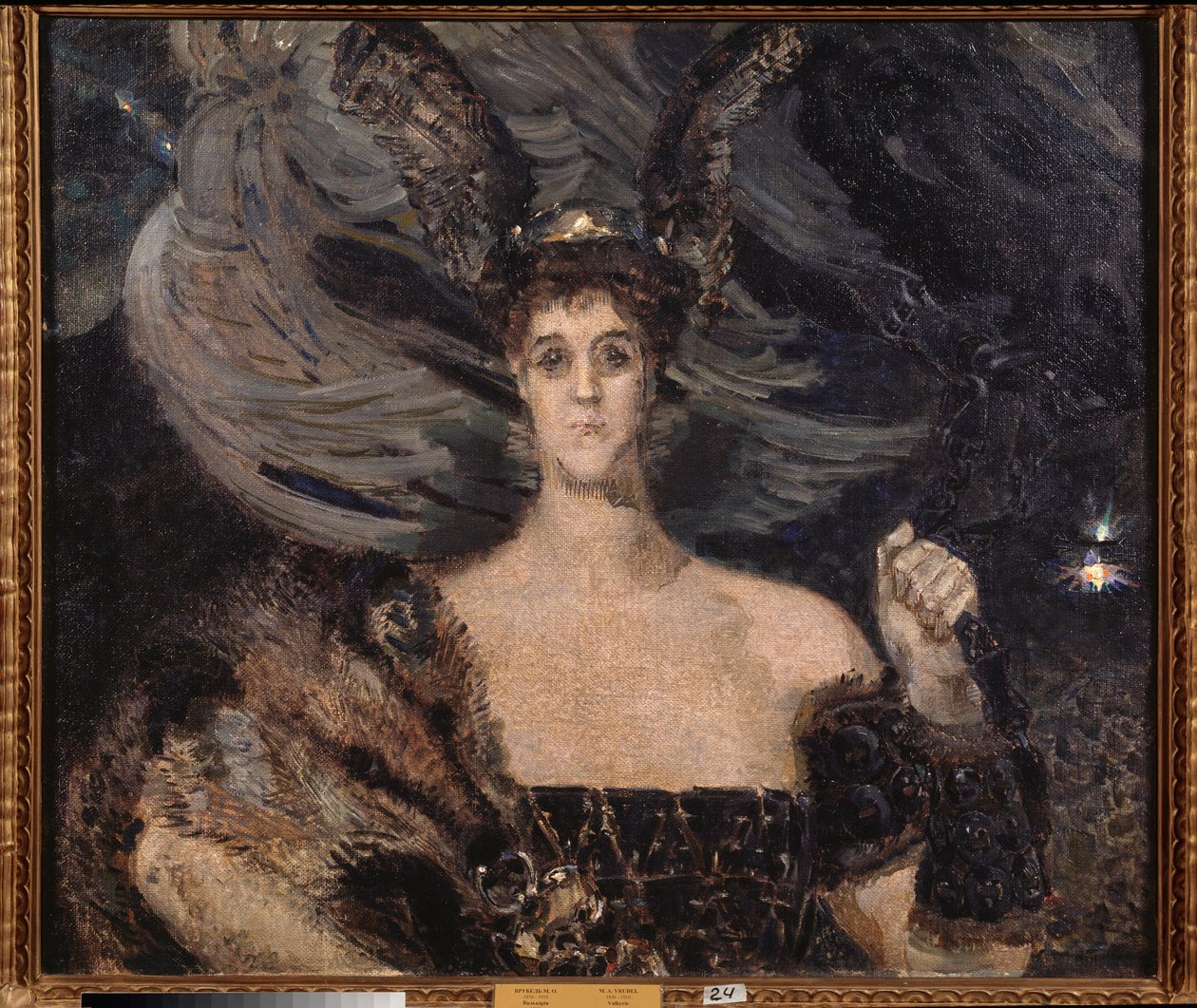 A valkűr, Maria Tenisheva művész és mecénás grófnő portréja (A Valkűr, Maria Tenisheva művész és mecénás grófnő portréja) - Mihail Alekszandrovics Vrubel (Vrubel) festménye (1856-1910), olaj, szövet alkotó: Mikhail Aleksandrovich Vrubel
