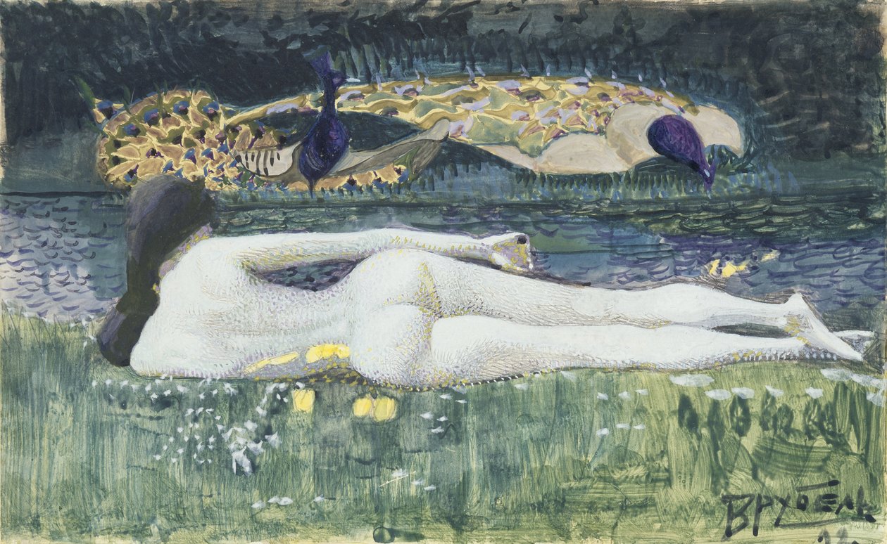 Aktfektetés, 1902 alkotó: Mikhail Aleksandrovich Vrubel