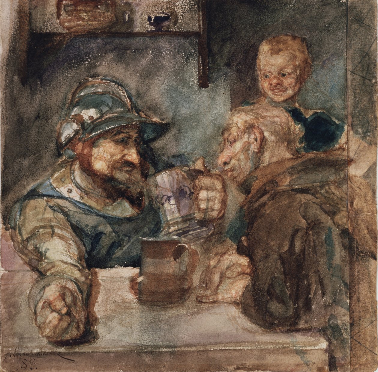 Egy sörtartály fölött, 1883 alkotó: Mikhail Aleksandrovich Vrubel