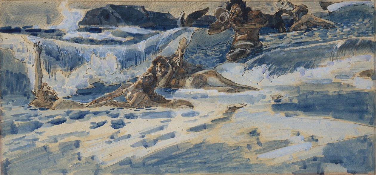 Naiád és triton játék, 1896-1898 alkotó: Mikhail Aleksandrovich Vrubel