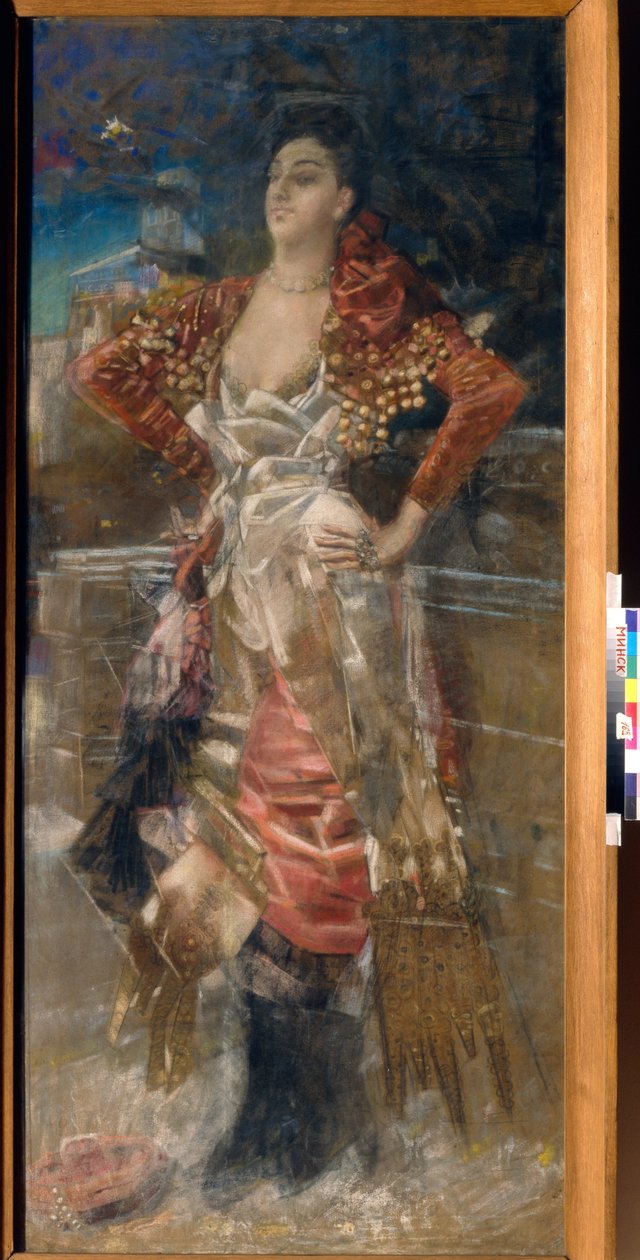A táncos és színésznő, Caroline (Carolina) Otero, La Belle Otero (1868-1965) portréja. A Belle Epoque udvarhölgye. Mihail Alekszandrovics Vrubel (Vrubel) (1856-1910) alkotása, pasztell, vászon alkotó: Mikhail Aleksandrovich Vrubel