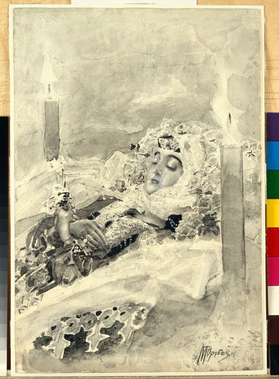 Tamara a koporsóban alkotó: Mikhail Aleksandrovich Vrubel