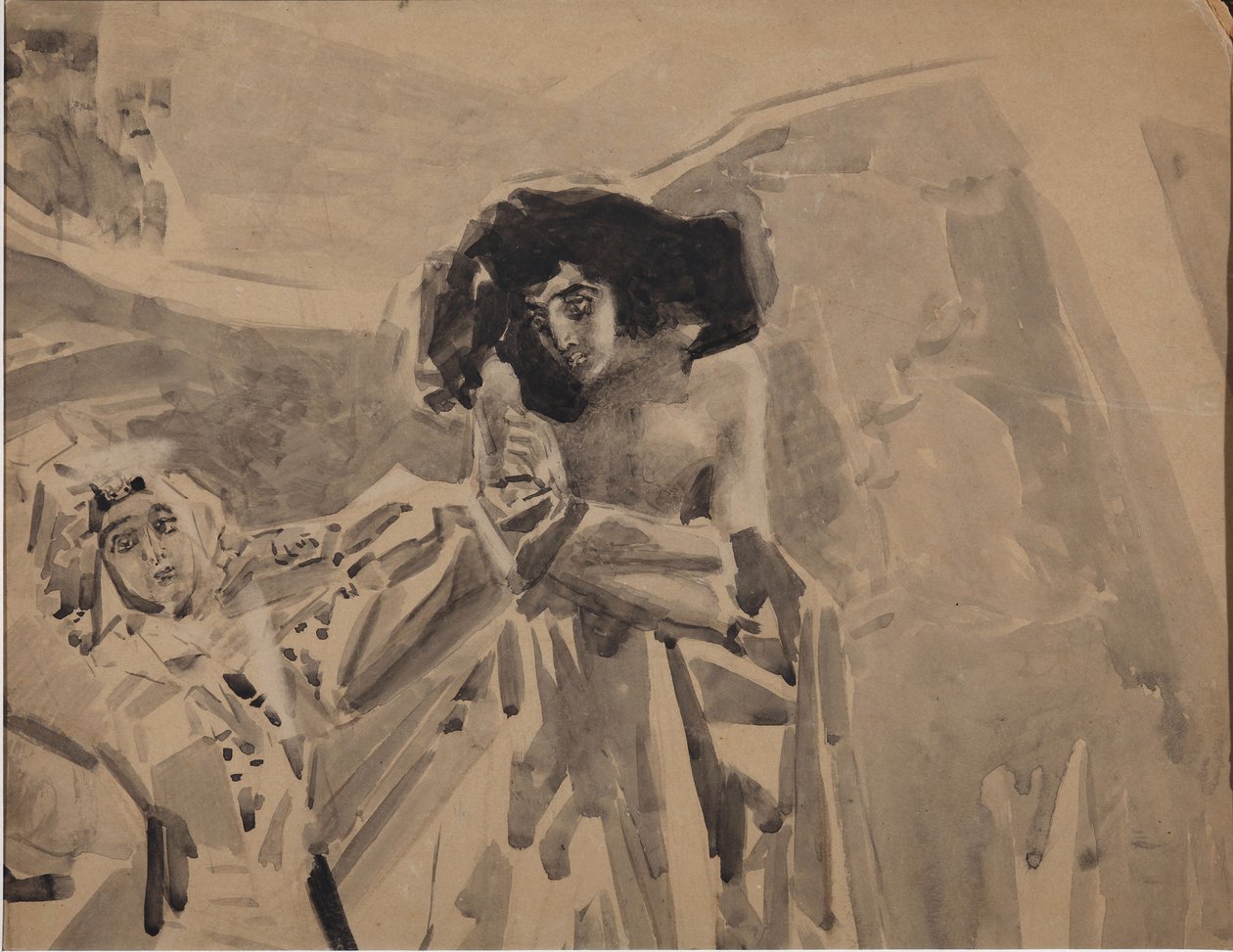 Tamaras tánc. Illusztráció Mihail Lermontov A démon című verséhez, 1890-1891 alkotó: Mikhail Aleksandrovich Vrubel