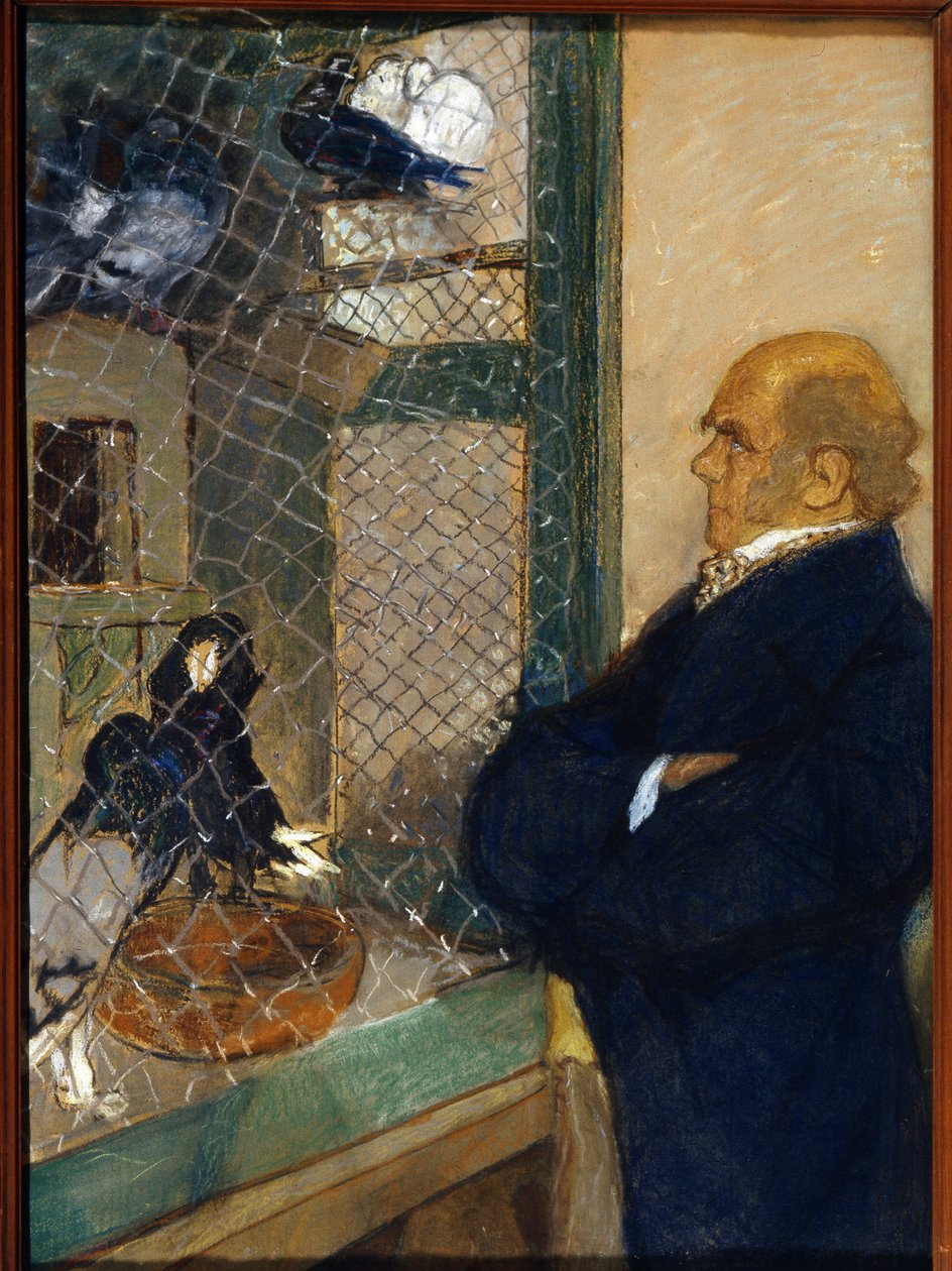 Charles Darwin (1809-1882) a downe-i galambodúban (Anglia) (C. Darwin a downe-i galambdúcban). Mihail Dmitrievich Ezuchevsky (1880-1928) alkotása, pasztell kartonon alkotó: Mikhail Dmitrievich Ezuchevsky