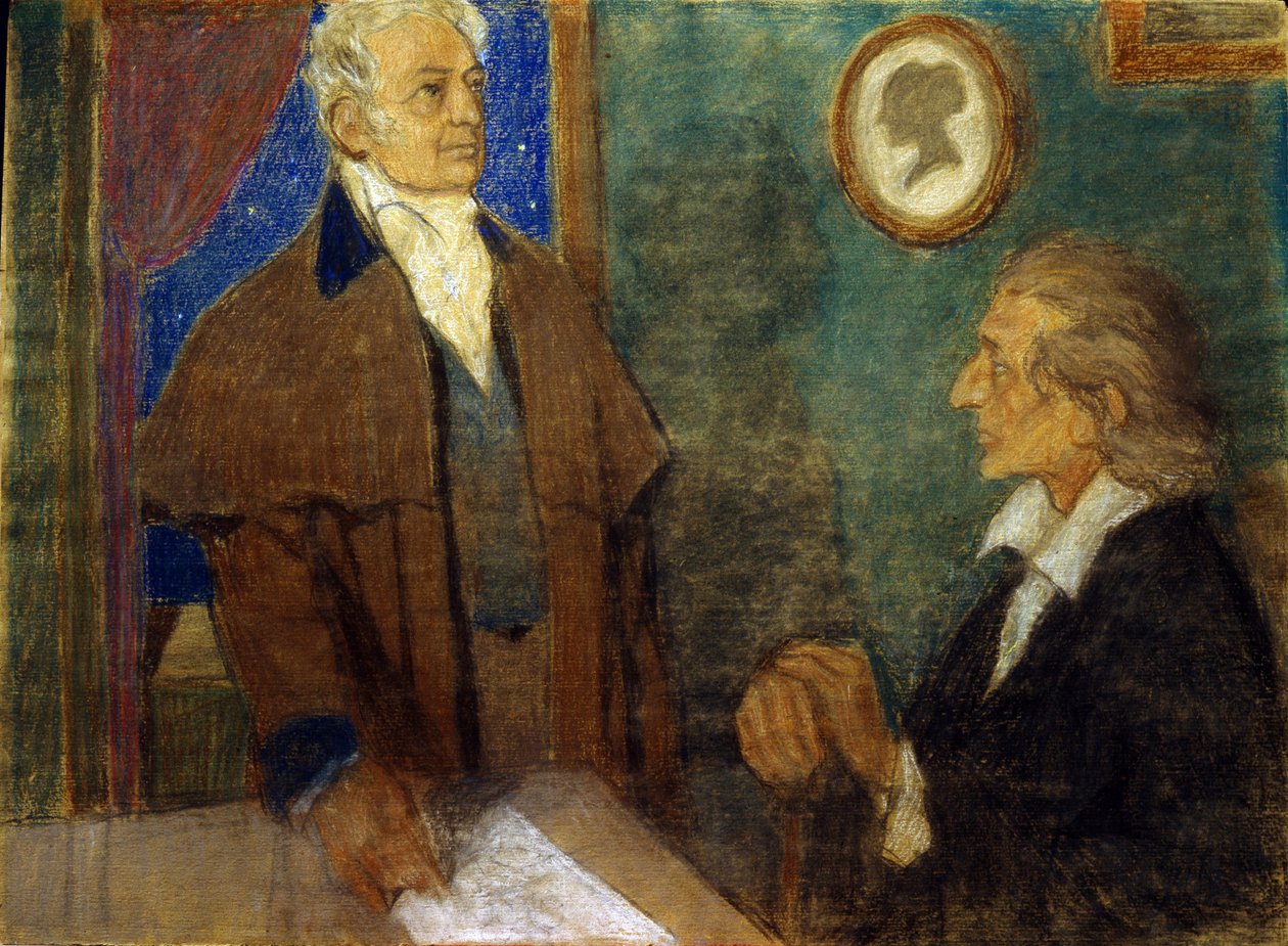 J. W. von Goethe és F. Schiller Weimarban) alkotó: Mikhail Dmitrievich Ezuchevsky