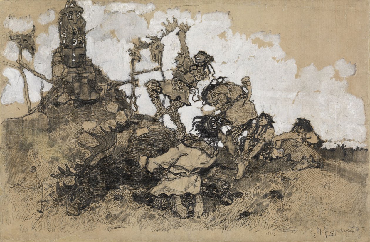 Bálványok imádása alkotó: Mikhail Dmitrievich Ezuchevsky