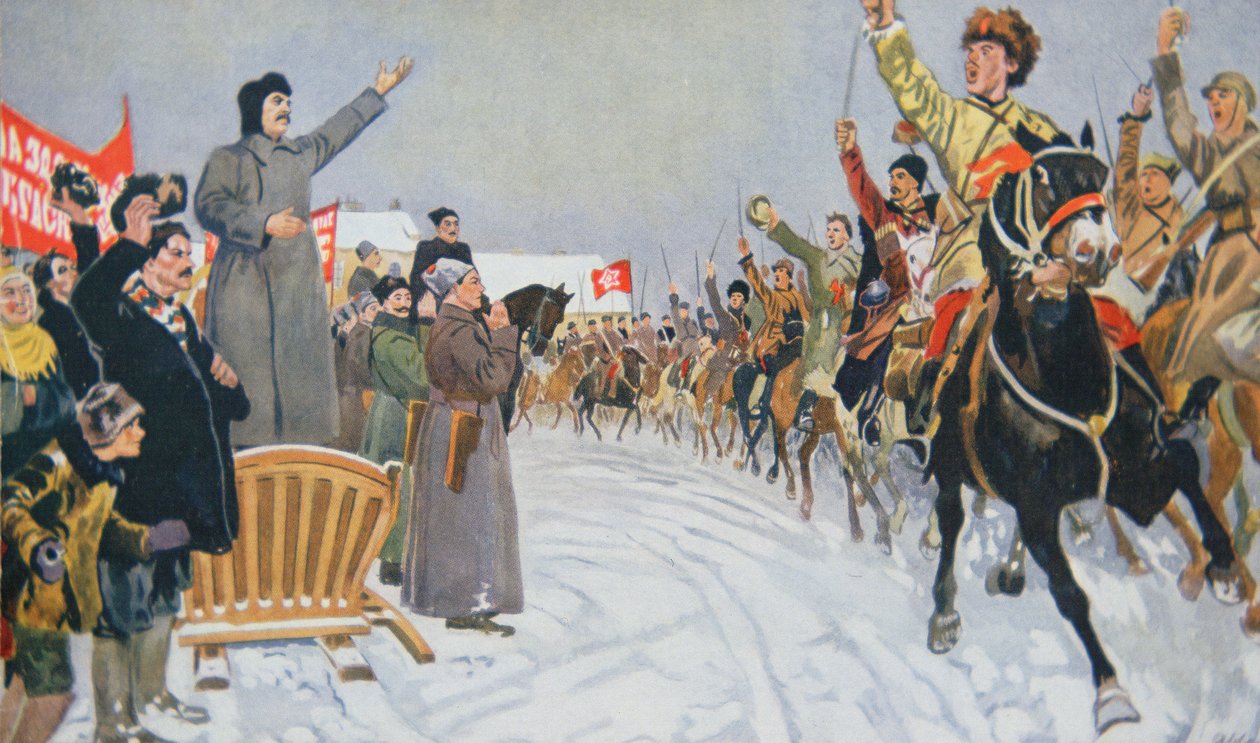 Sztálin felülvizsgálja a köztársaság első Vörös Lovassági Hadseregét alkotó: Mikhail Ivanovich Avilov