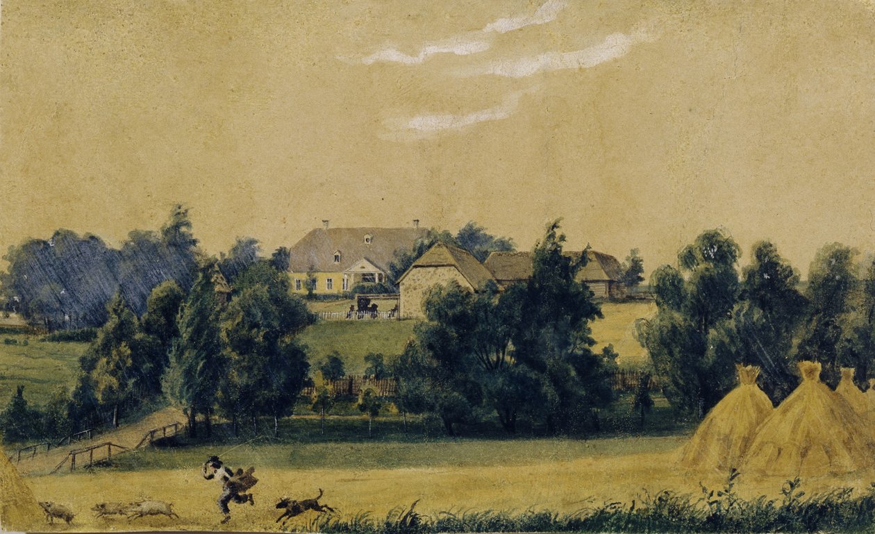 A Priyutino birtok, 1830-as évek alkotó: Mikhail Ivanovich Lebedev