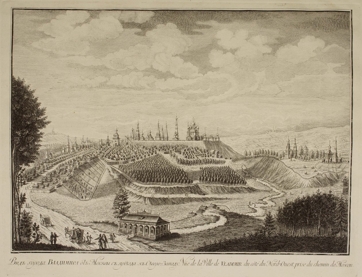 Kilátás Vlagyimir városára, 1769 alkotó: Mikhail Ivanovich Makhaev