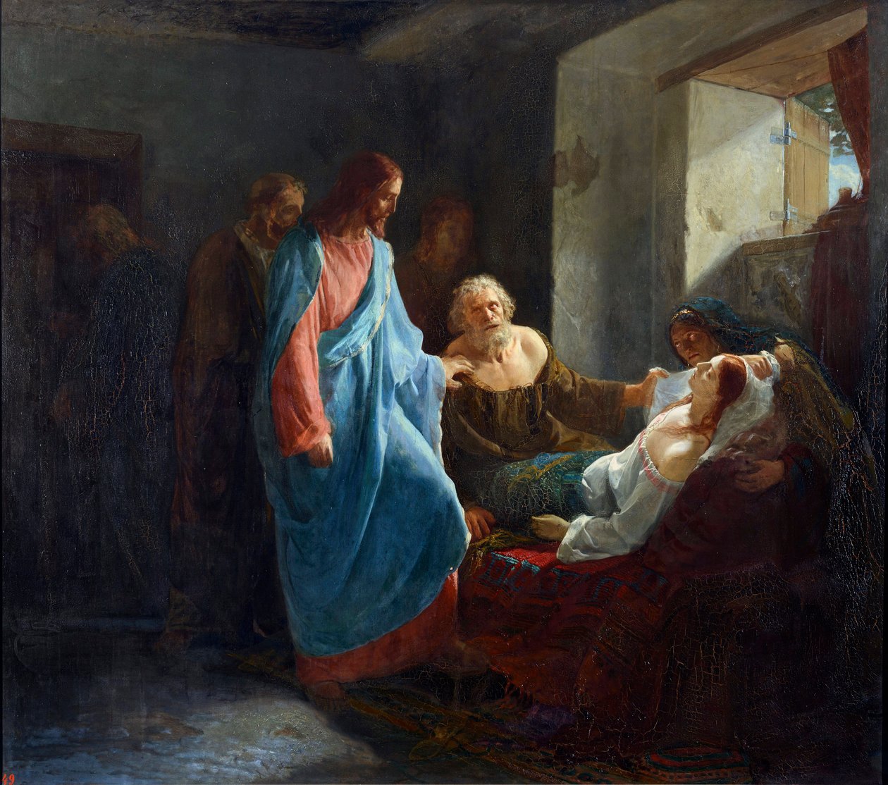 Mihail Mihajlovics Zelenszkij Jairus lányának feltámadása (1843-1882 után) alkotó: Mikhail Mikhailovich Zelensky