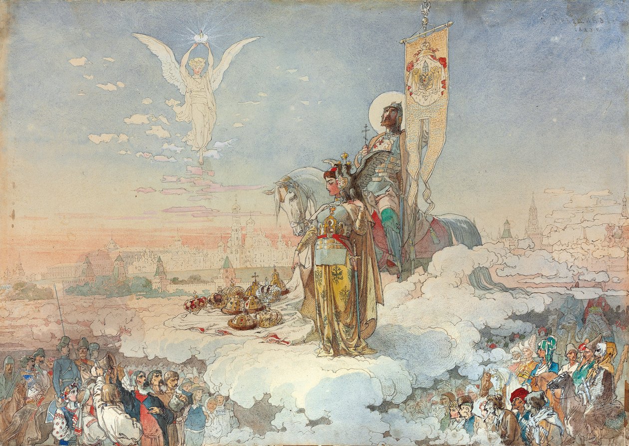 Sándor megkoronázása, 1883 alkotó: Mikhail Mikishchin