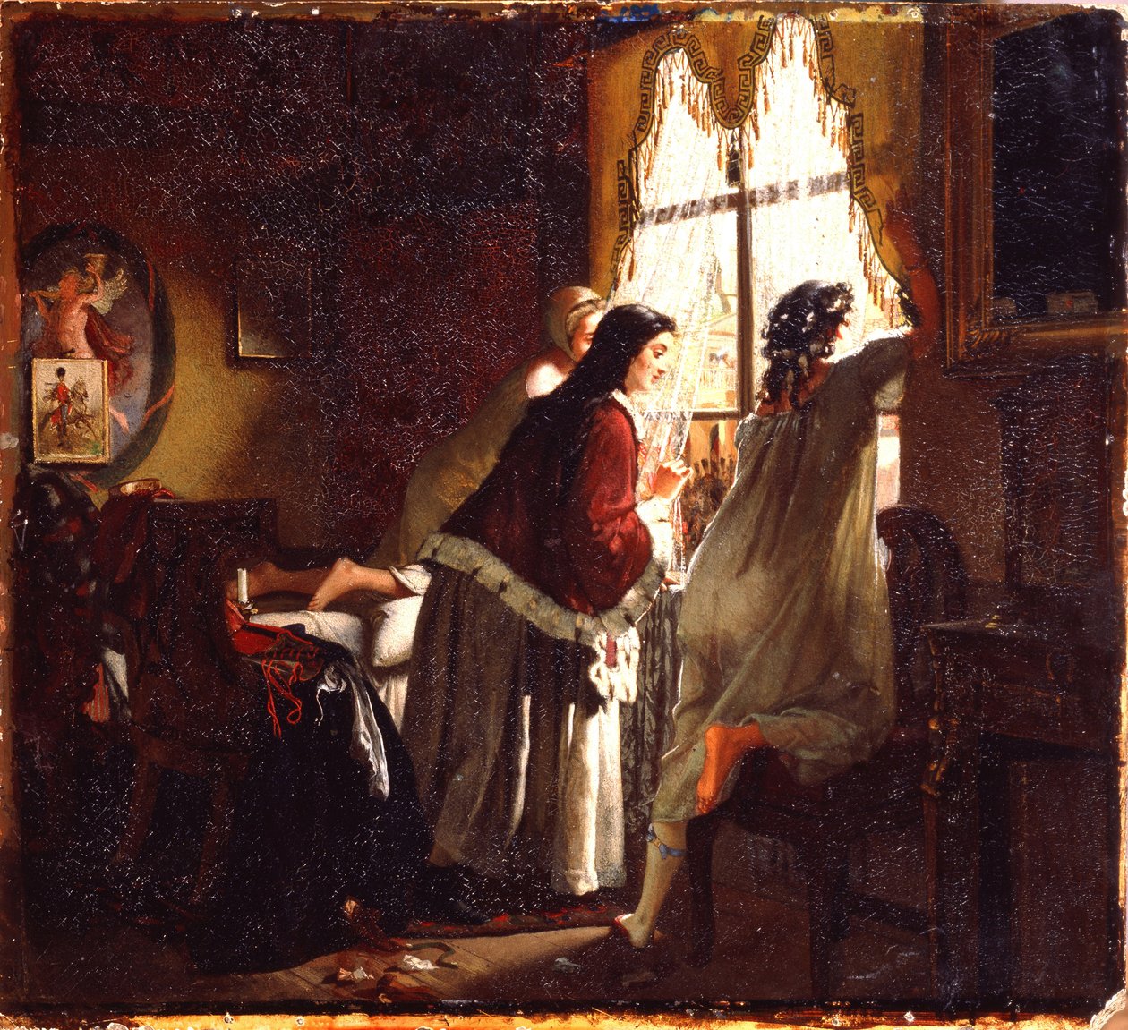 Illusztráció a Tambov-pénztáros felesége M. Lermontov után című vershez, 1862 alkotó: Mikhail Petrovich Klodt Baron