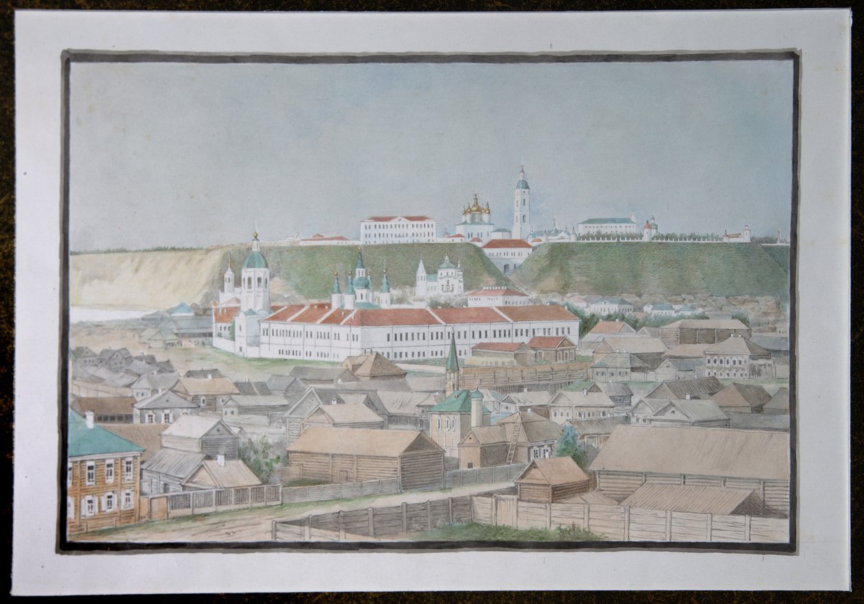 Tobolszk látképe, 1850-es évek alkotó: Mikhail Stepanovich Znamensky