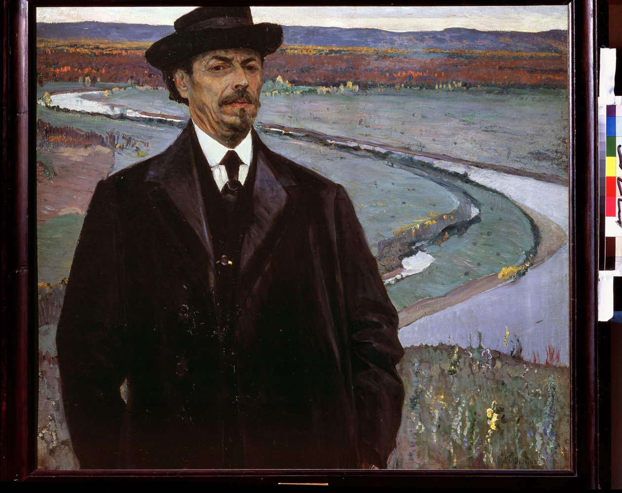 Önarckép. Mihail Vasziljevics (Vasziljevics) Neszterov (1862-1942) festménye, olaj, fa alkotó: Mikhail Vasilievich Nesterov