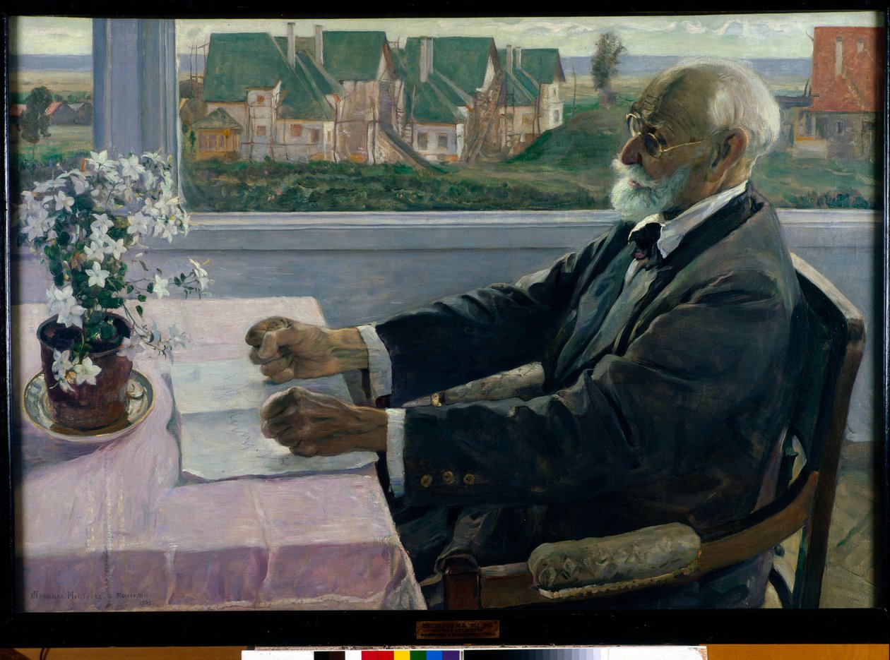 Ivan Petrovics Pavlov fiziológus, pszichológus és orvos portréja – Mihail Vasziljevics Neszterov (1862-1942) festménye, olaj, vászon alkotó: Mikhail Vasilievich Nesterov