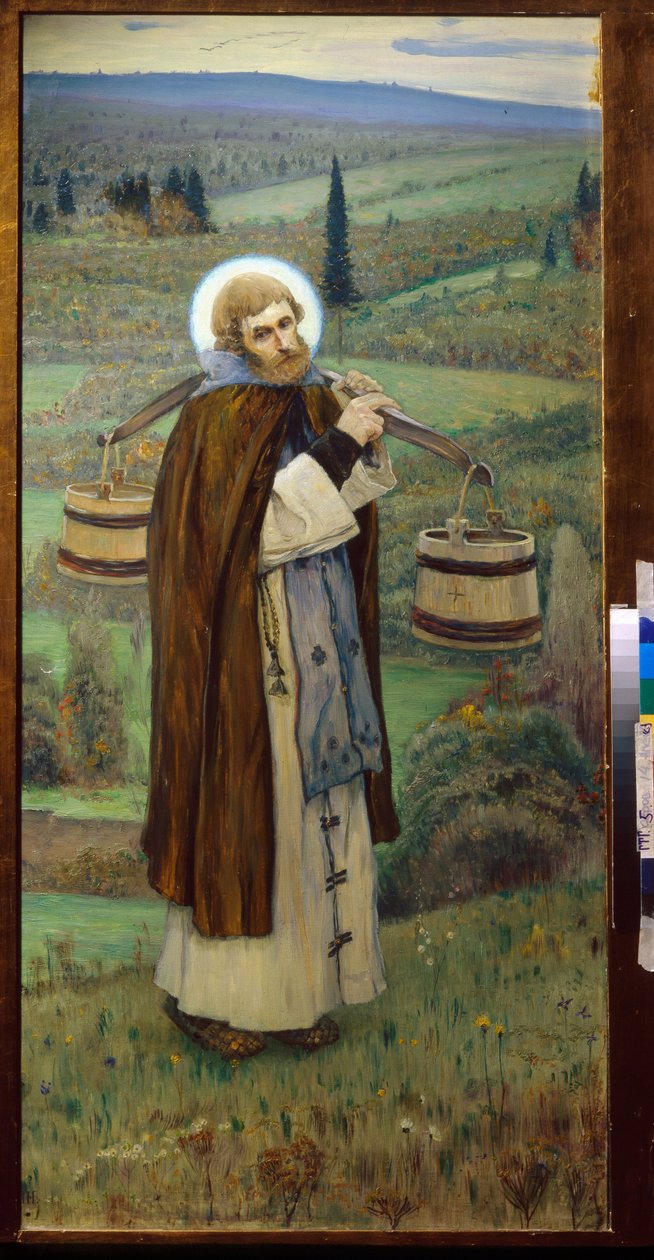 Szent Sergius" munkálkodik alkotó: Mikhail Vasilievich Nesterov