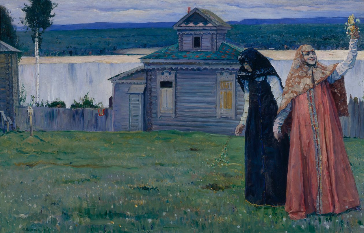 Egy félreeső kolostorban, Sisters, 1915. alkotó: Mikhail Vasilievich Nesterov