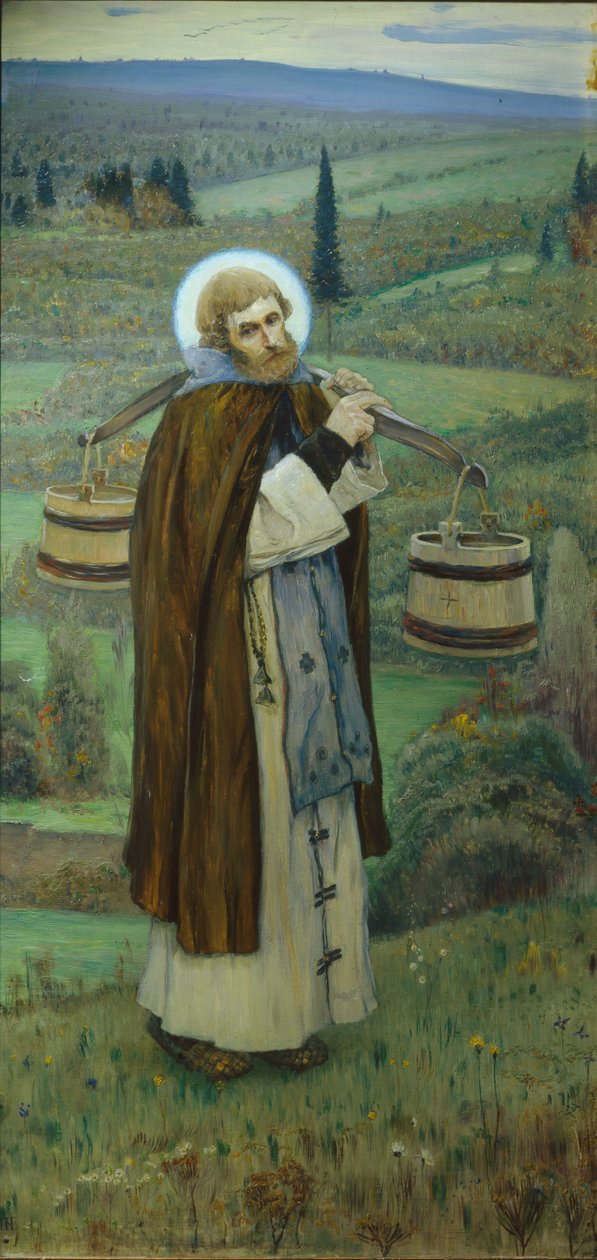 Szent Sergius munkás triptichon, bal rész, 1896 alkotó: Mikhail Vasilievich Nesterov