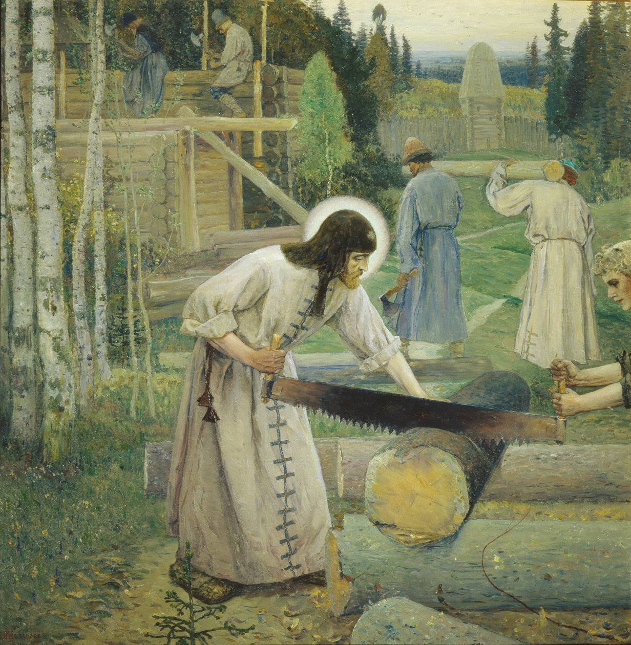 Szent Sergius munkás triptichon, középső rész, 1896 alkotó: Mikhail Vasilievich Nesterov