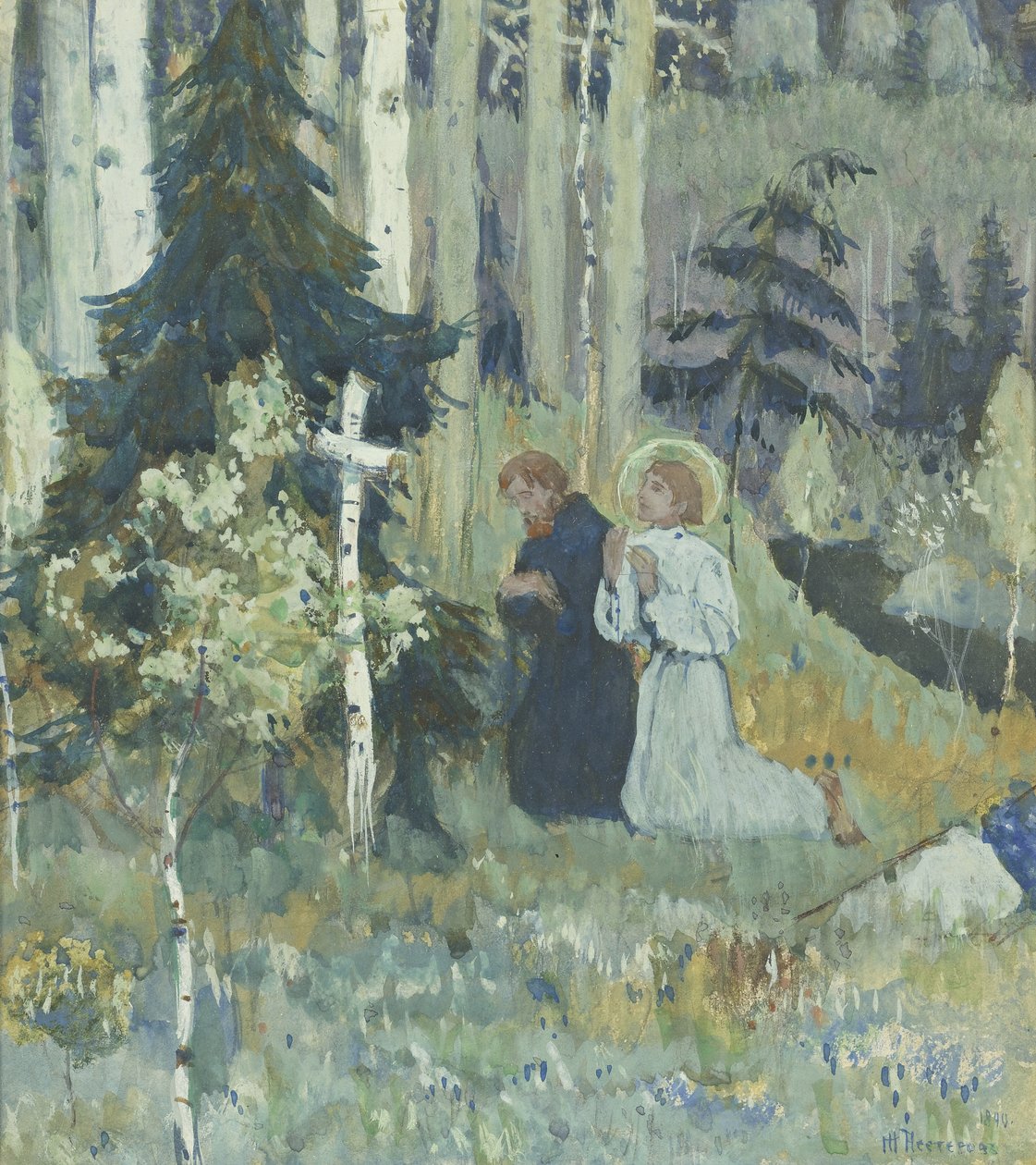 A Szentháromság-Sergius kolostor alapítása alkotó: Mikhail Vasilievich Nesterov