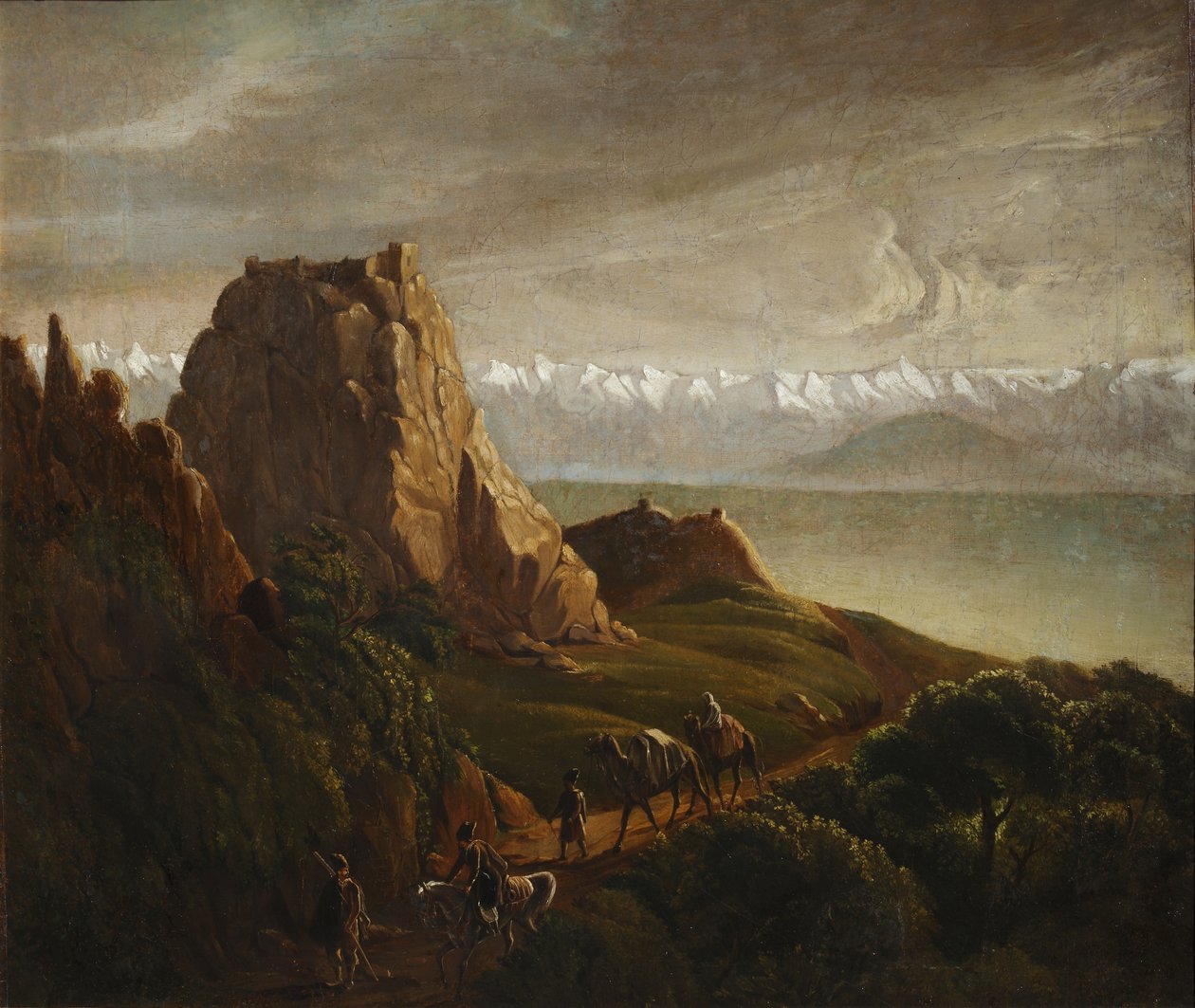 Kaukázusi táj tevékkel, 1837-1838 alkotó: Mikhail Yuryevich Lermontov