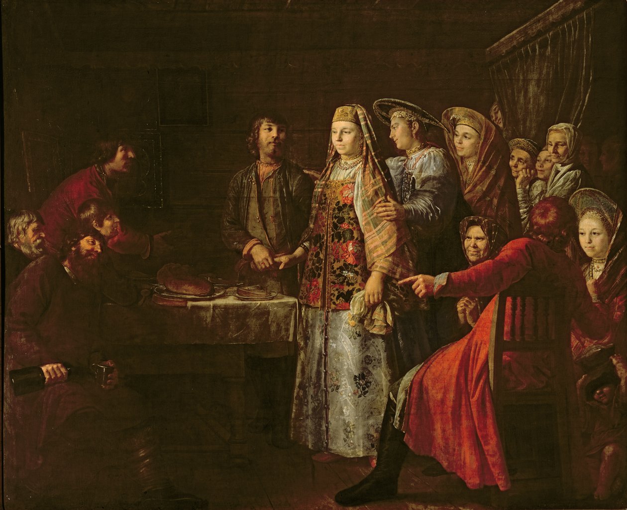 A házassági egyezmény megünneplése, 1777 alkotó: Mikhail Shibanov