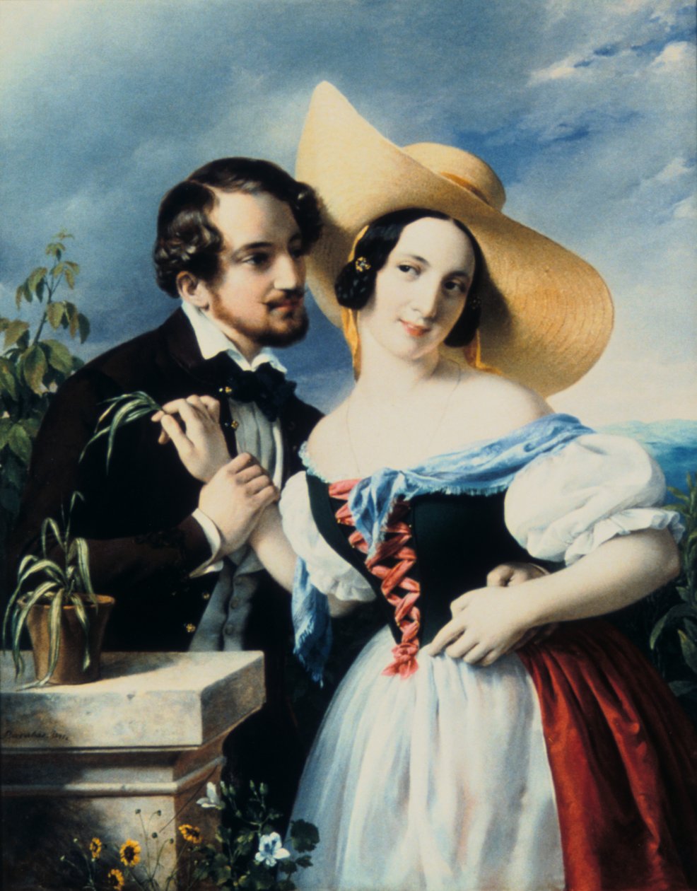 "Flört", 1841 alkotó: Miklós Barabás