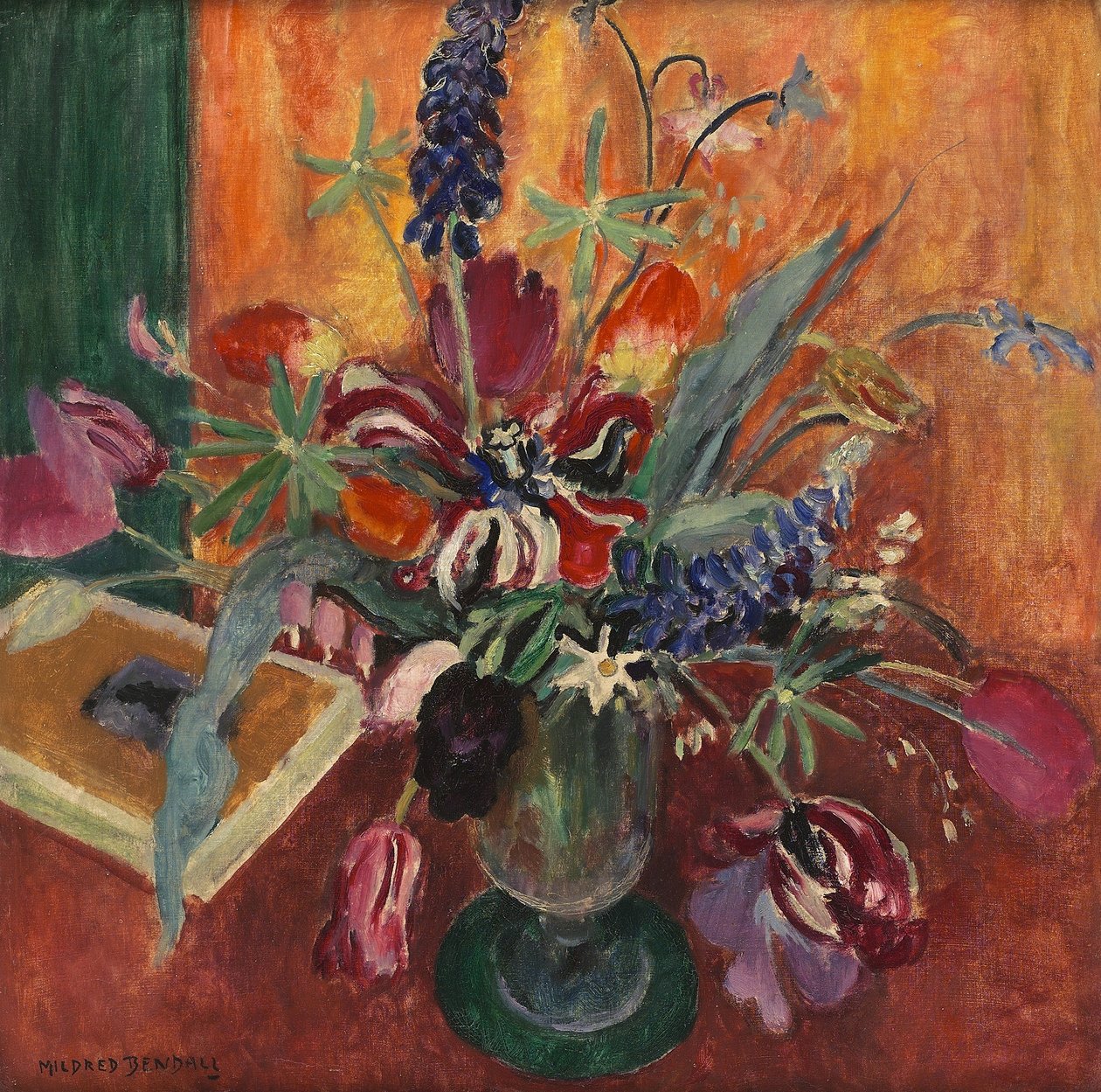 Csillagfürtök és tulipánok, 1925 körül alkotó: Mildred Bendall