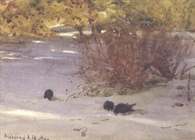 Árnyékok a havon (akvarell, papír) alkotó: Mildred Anne Butler