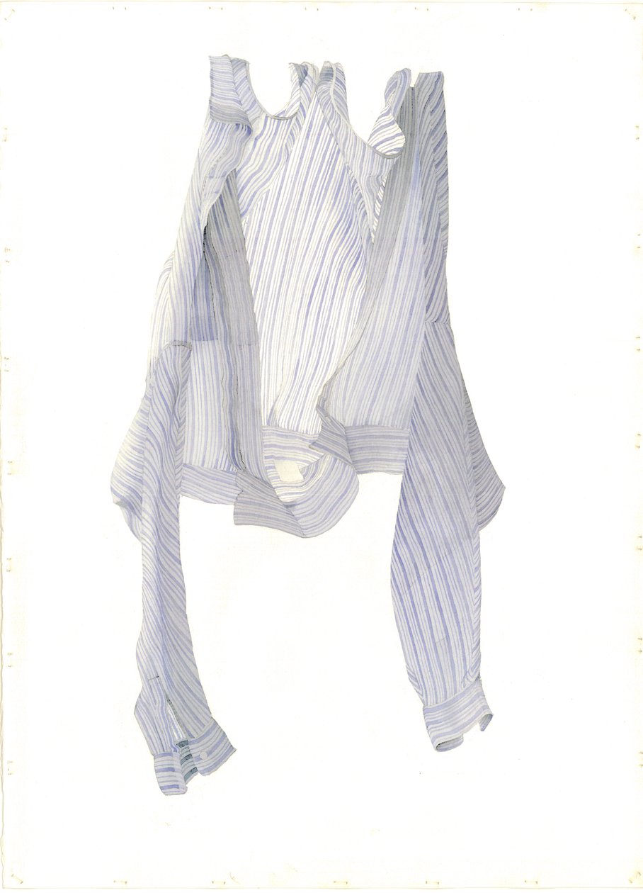 Stripy Blue Shirt in a Breeze, 2004 (wc papíron) alkotó: Miles Contemporary Artist Thistlethwaite