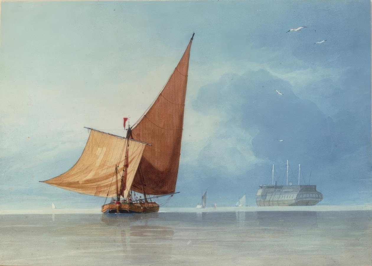 Szállítás a Medway bejáratánál, Kent alkotó: Miles Edmund Cotman