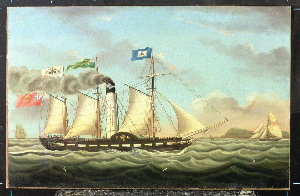 A "Saint Patrick" gőzcsomag a Liverpooltól Dublinig tartó távon, 1827 alkotó: Miles Walters