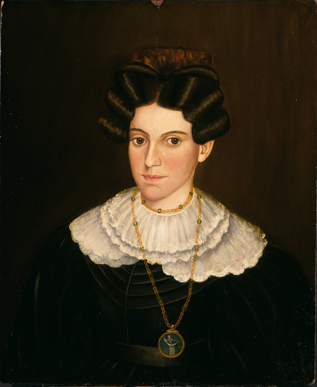 Fekete ruhás nő, kb. 1835-1840. alkotó: Milton W. Hopkins