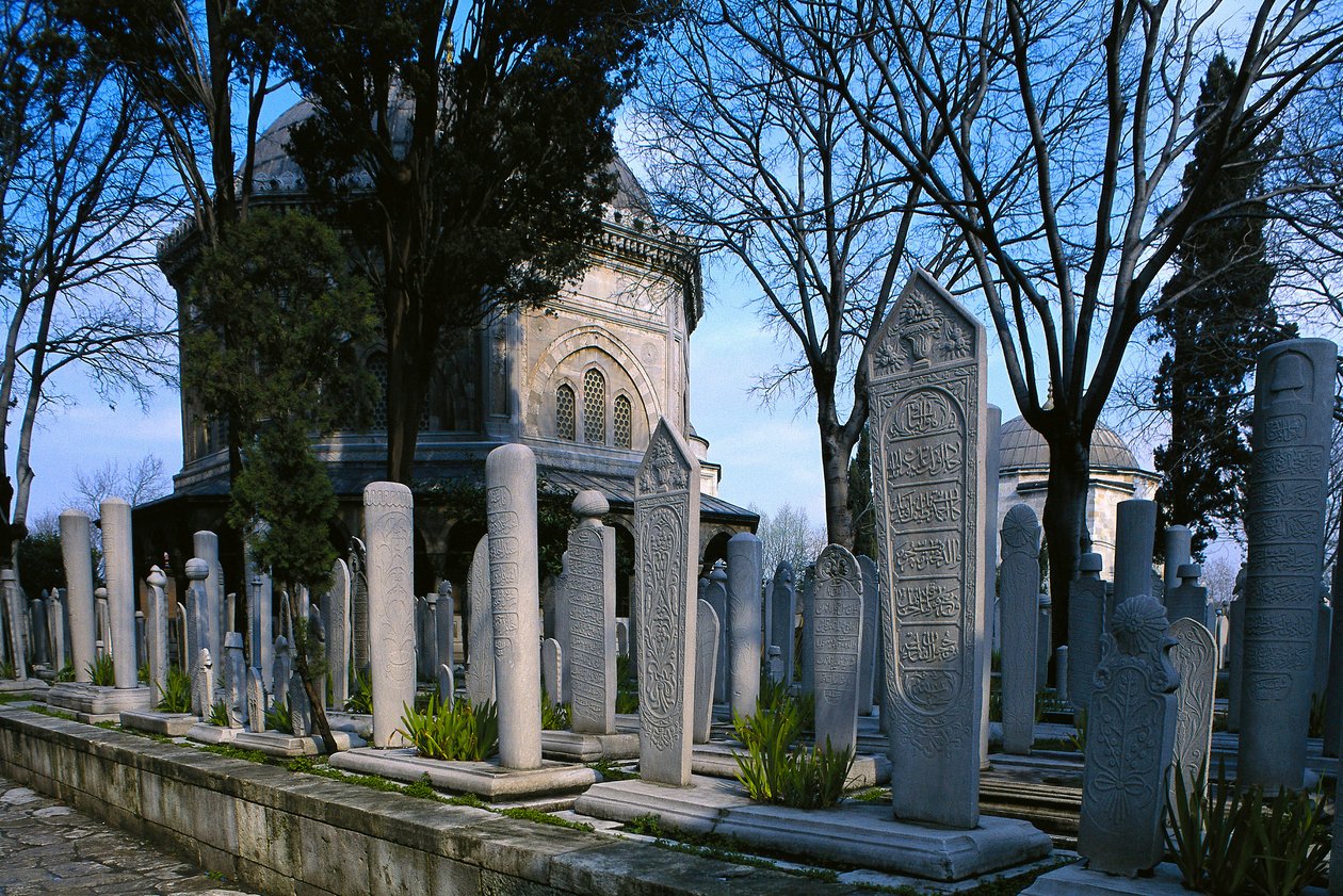 I. Szulejmán, a csodálatos (1494-1566) sírja, a Szulejmán-mecset alkotó: Mimar Sinan