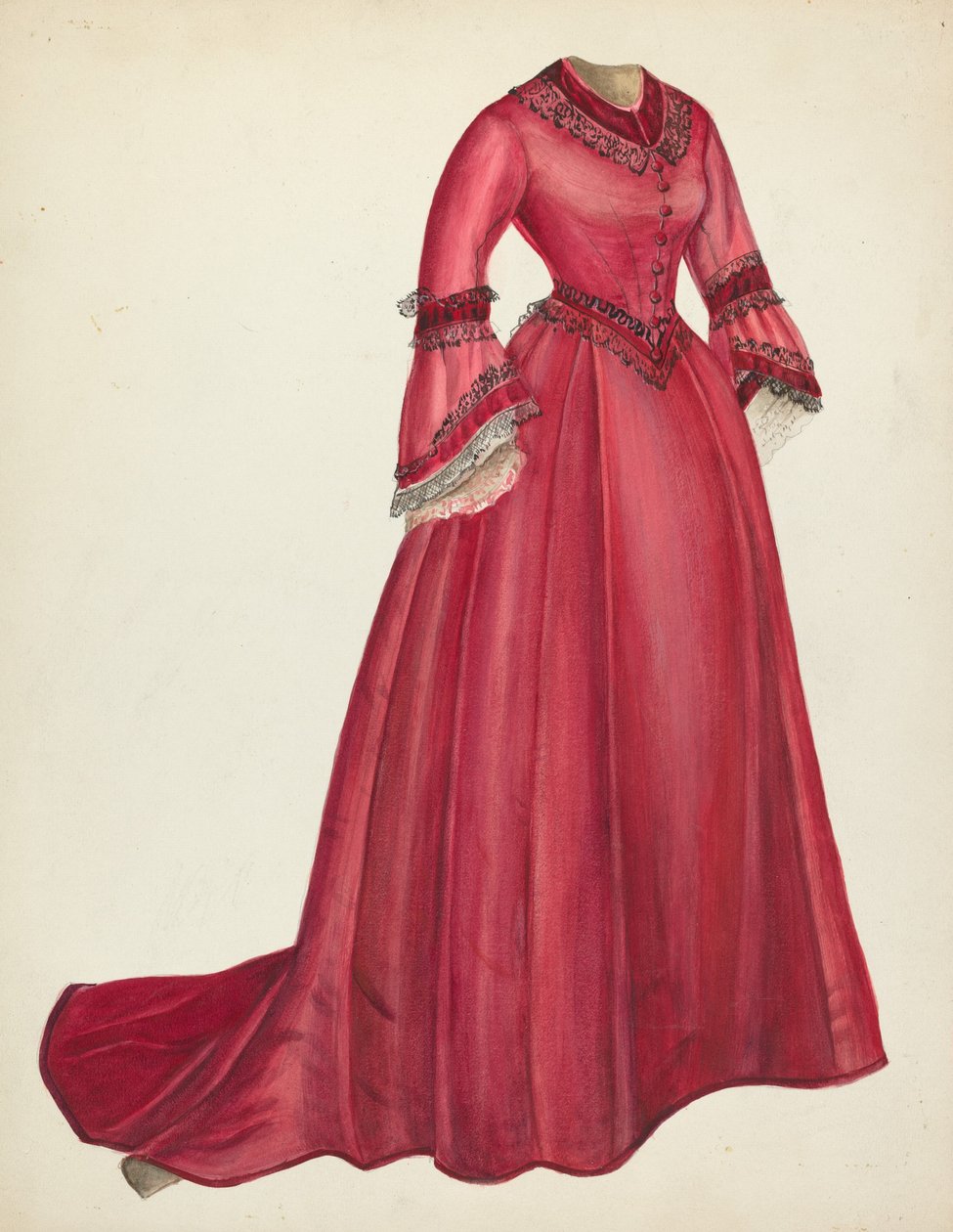Délutáni ruha, 19351942. alkotó: Mina Lowry