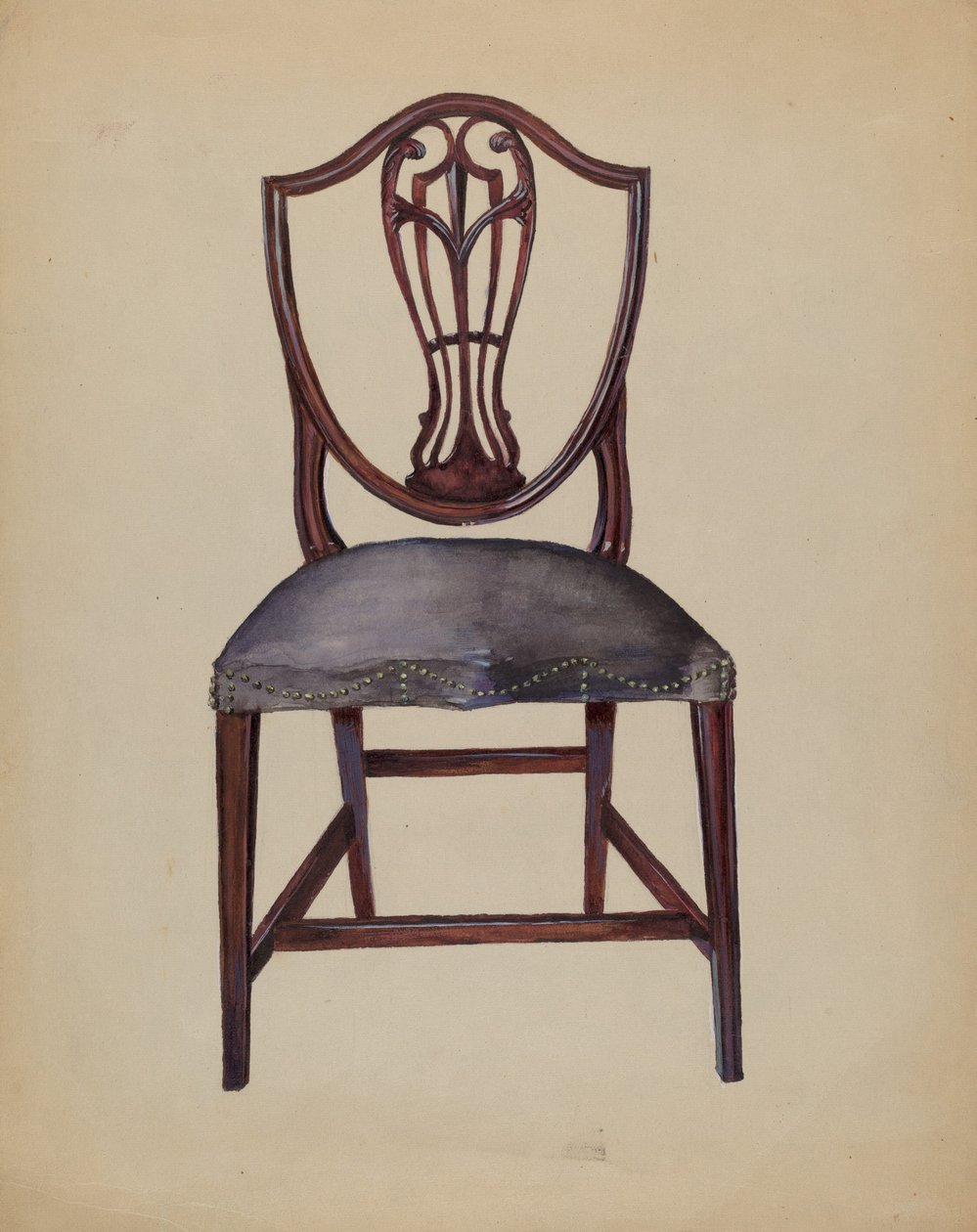 Szék, 1936 körüli (akvarell és gouache, papír) alkotó: Mina Lowry