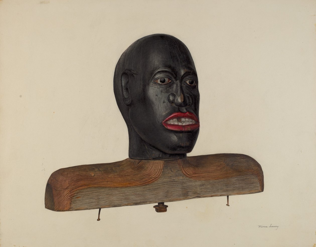 Fekete ember feje, c. 1940. alkotó: Mina Lowry