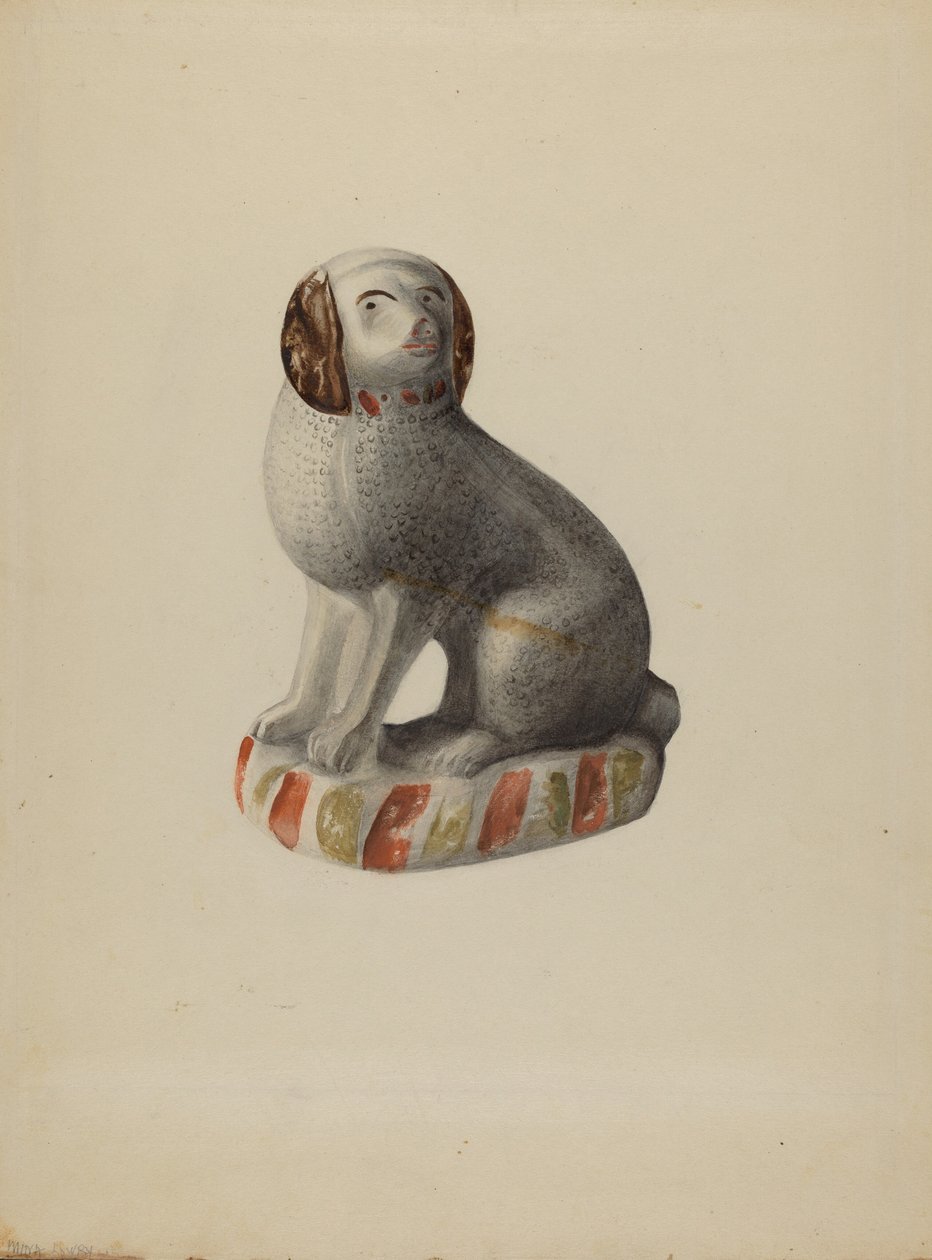 Pa. Német Kutyafigura, c. 1937. alkotó: Mina Lowry