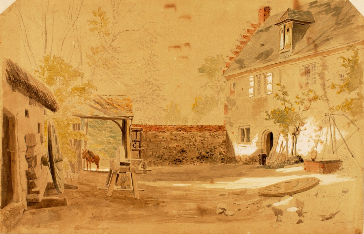 Ősi St. Valery apátság, Franciaország, 1862. alkotó: Miner Kilbourne Kellogg