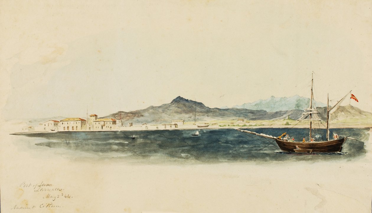 Larnaca kikötője, 1844. alkotó: Miner Kilbourne Kellogg