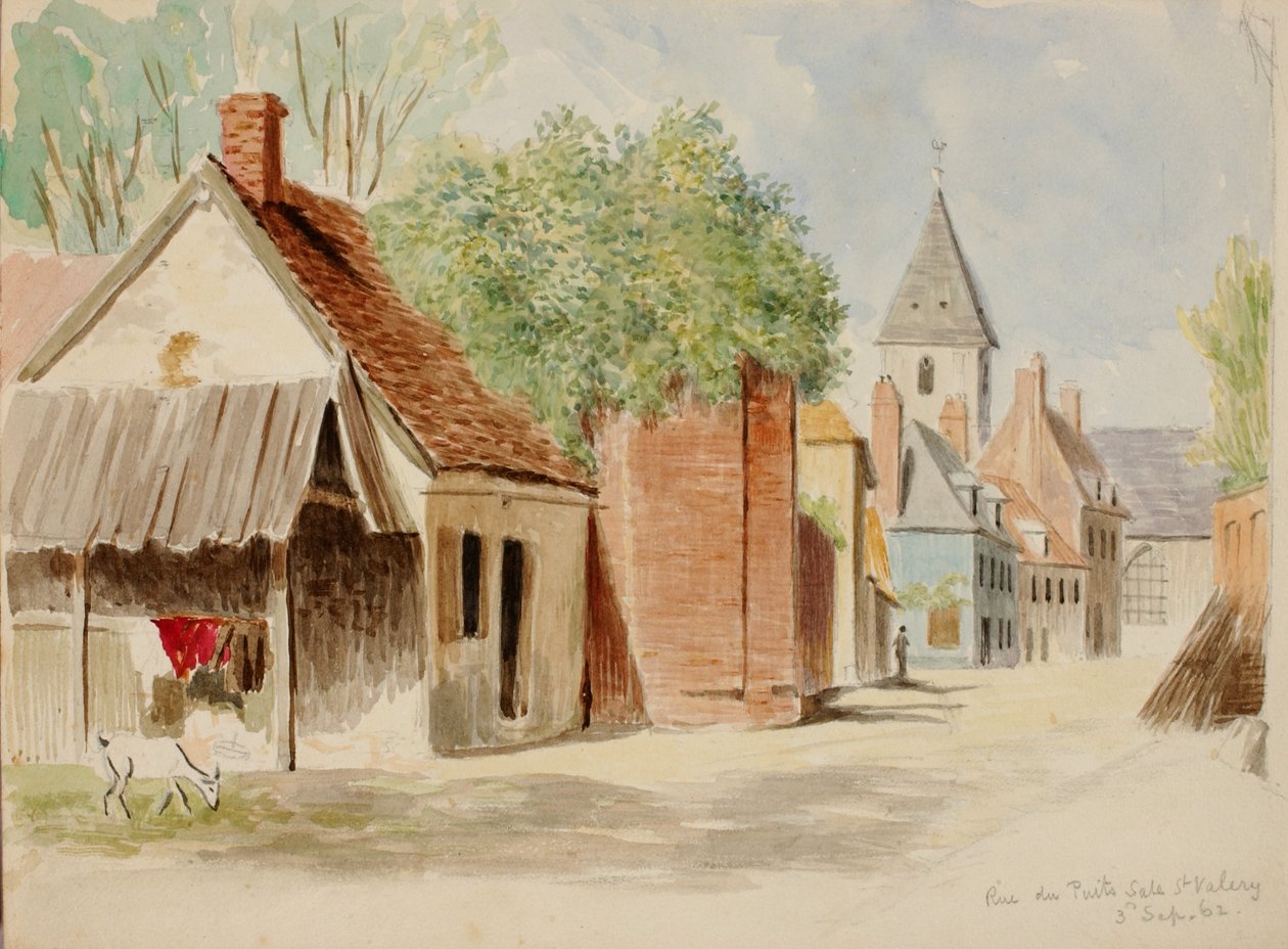 Rue du Puits Sale, St. Valery, 1862. alkotó: Miner Kilbourne Kellogg