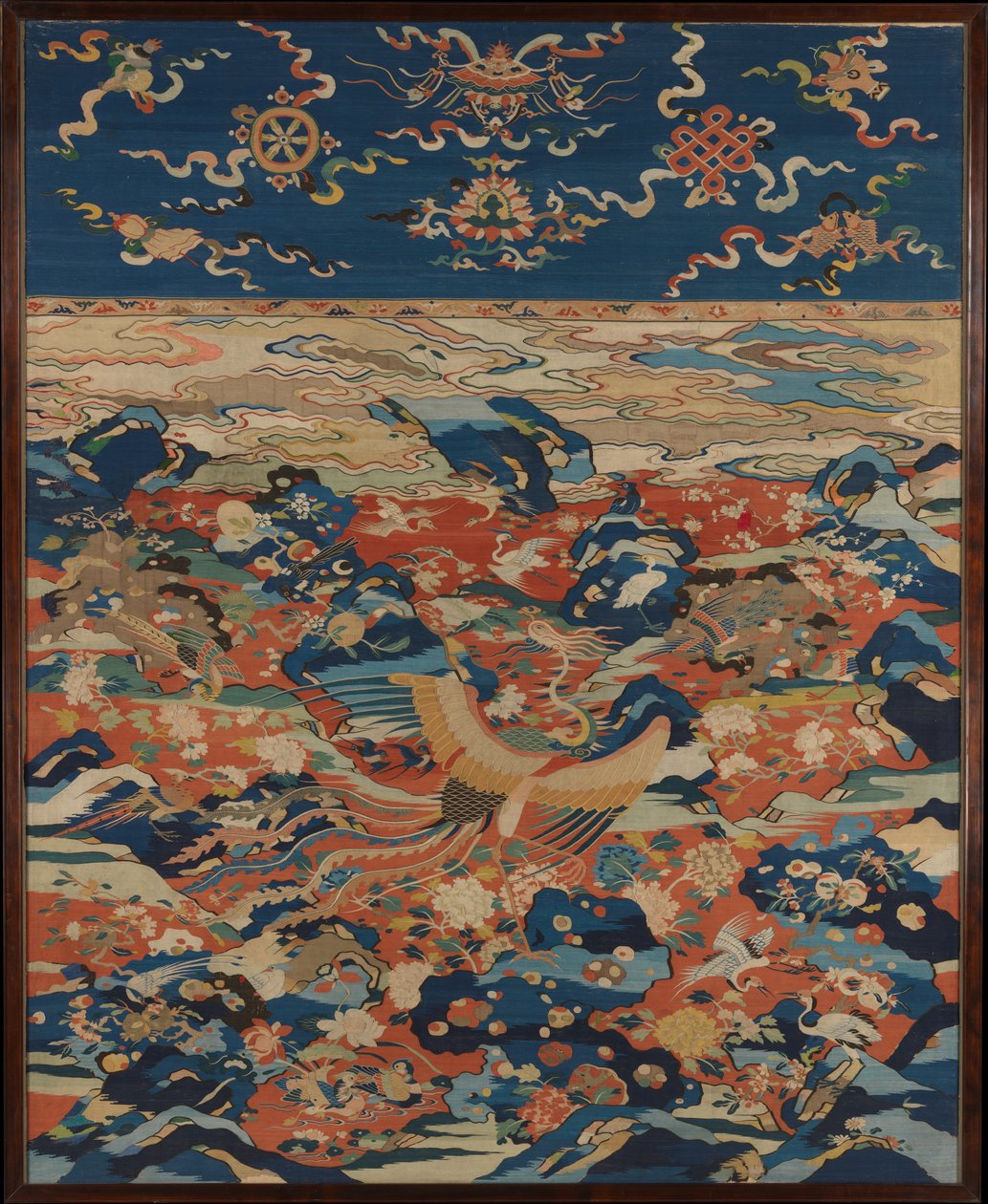 Panel Főnixszel és madarakkal a sziklakertben, 1600 körül alkotó: Ming Dynasty Chinese School