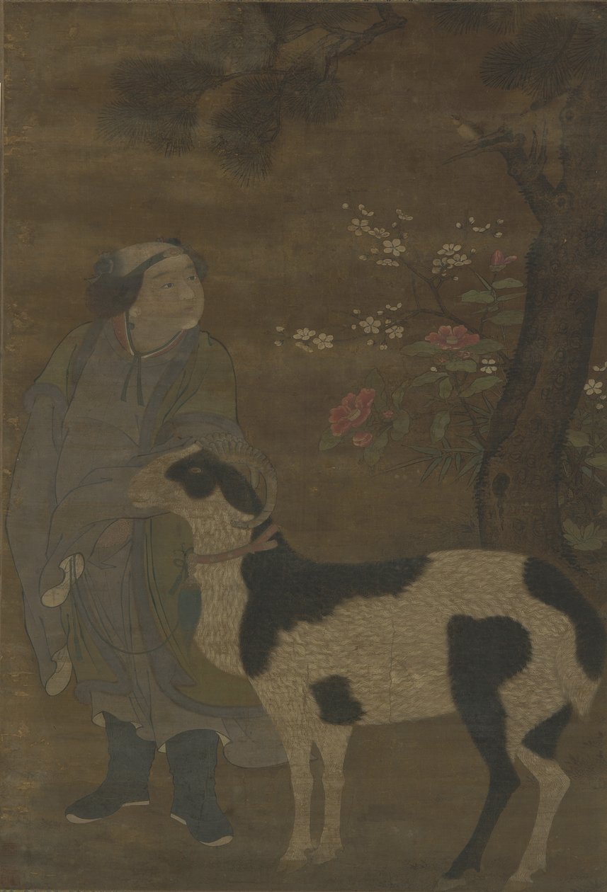 Egy nemes fiú és a kecskéje alkotó: Ming Dynasty Chinese School