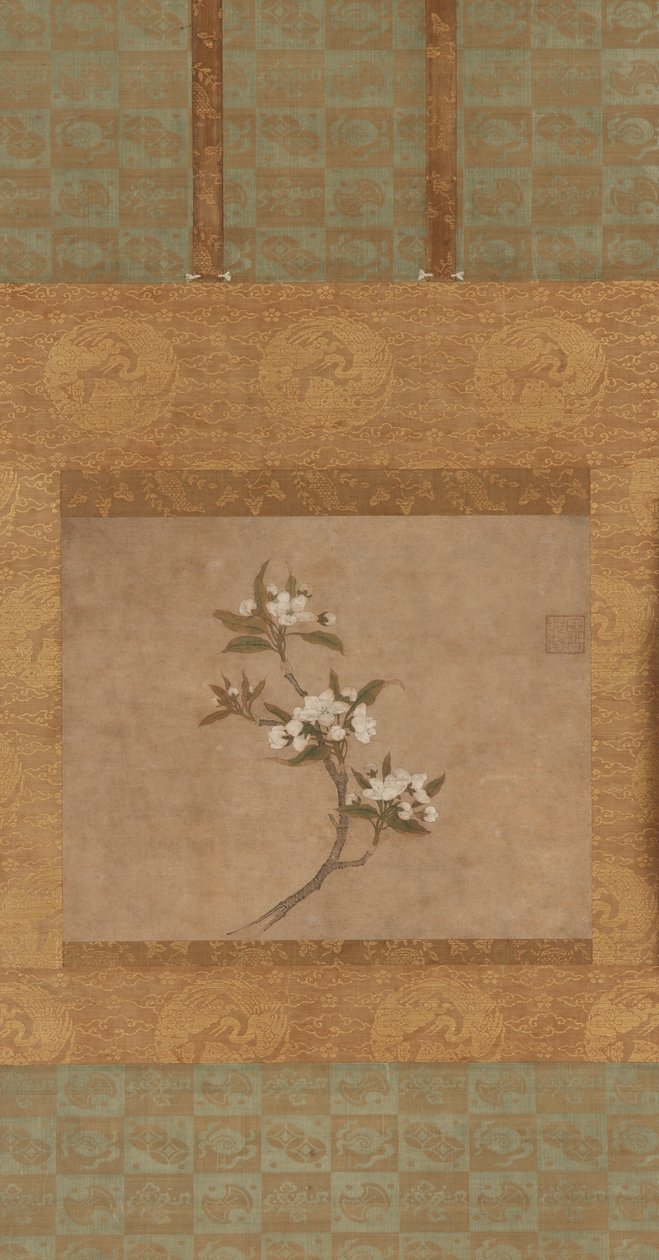 Egy körtevirág ága (tinta és szín a papíron) alkotó: Ming Dynasty Chinese School